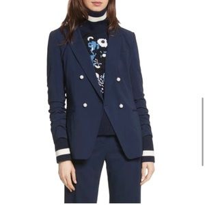 Veronica Beard Whit Pearl Accent Double Breasted Blazer